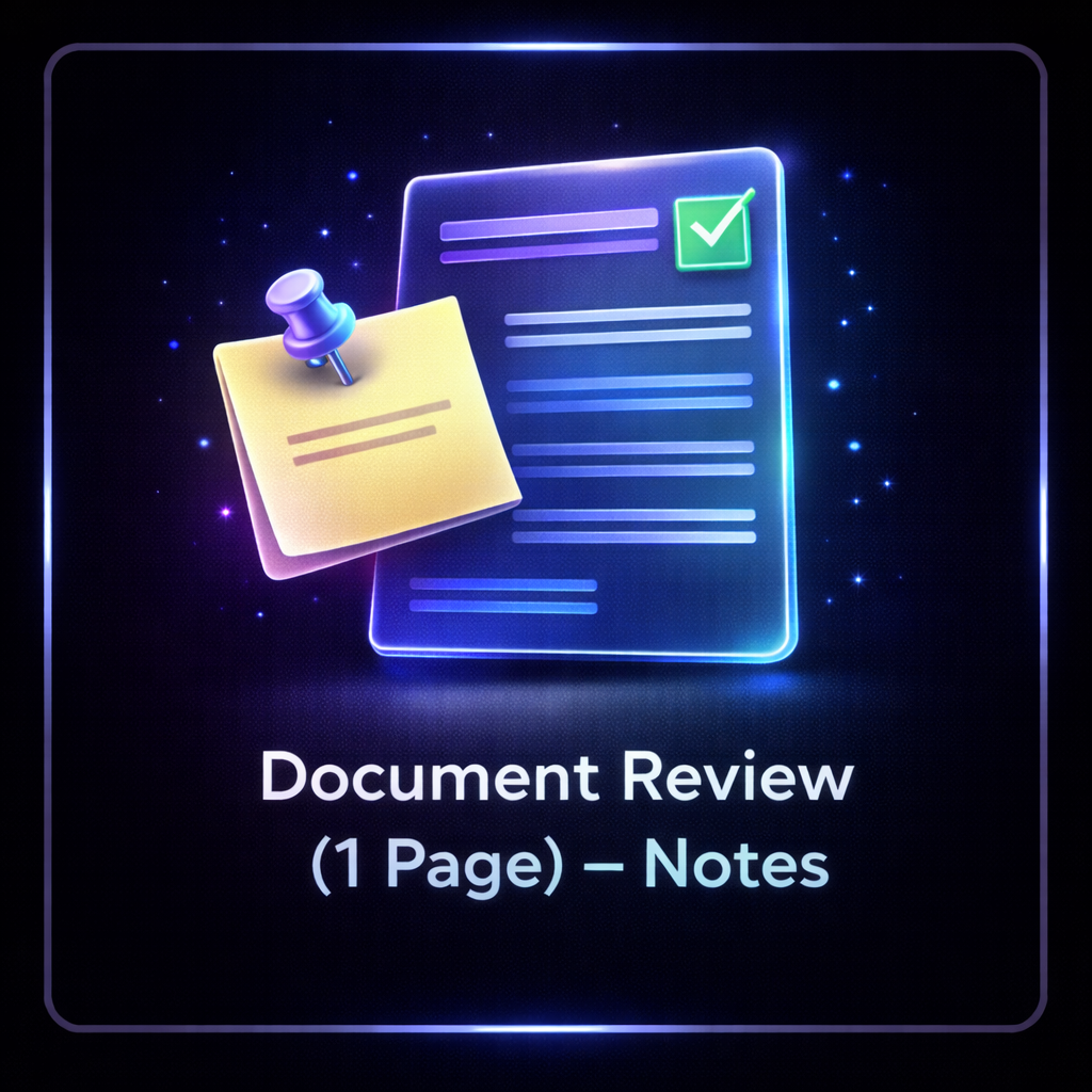 Document Review (1 Page) – Notes